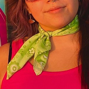 Green Hippie Paisley Print Bandana